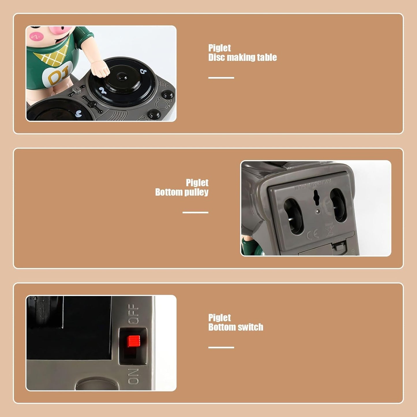 Purceluș DJ dansator cu muzică și lumini LED