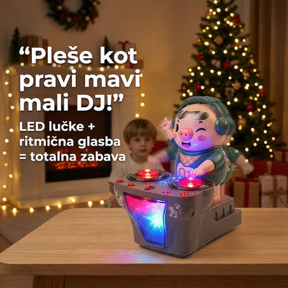 Purceluș DJ dansator cu muzică și lumini LED