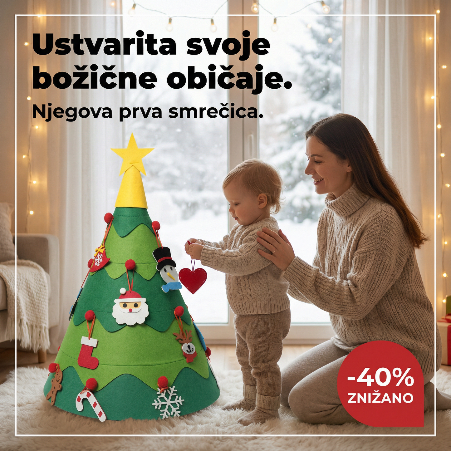 Brad de Crăciun Montessori pentru copii mici